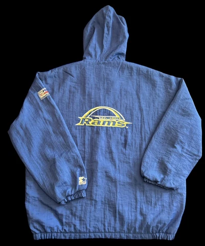 Vtg St. Louis Rams XL Proline Starter NFL Windbreaker Small Holes on Arm Read Cover