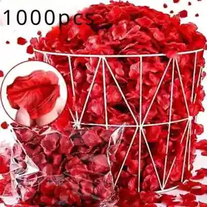 Valentine Decor 1000 Pcs Dark Red Rose Petals, Artificial Flower Petals,Wedding - Picture 1 of 7