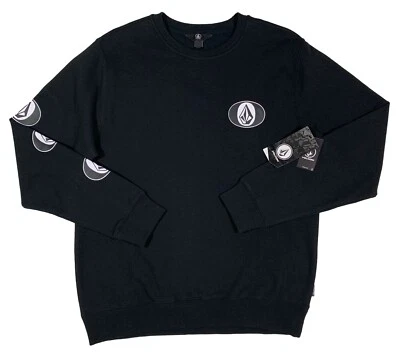 Men's VOLCOM Black Logo Sweatshirt Sweat Shirt Small S NWT NEW NiCe! - Image 1 of 4