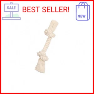 Mammoth Pet Products Dog Flossy Chews 100-Percent Cotton White Rope Bone, Medium - Picture 1 of 2