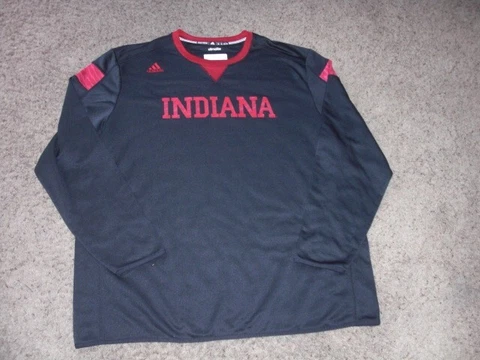 INDIANA HOOSIERS Adidas black Clima Lite long sleeve athletic shirt 2XL Cover