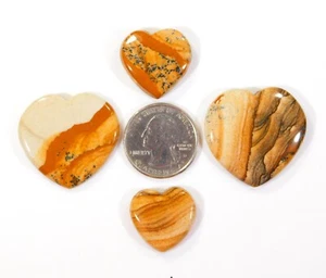 Lote al por mayor de piedras preciosas cabujón corazón jaspe imagen natural de 4 piezas 130 quilates DK = 73 - Imagen 1 de 6