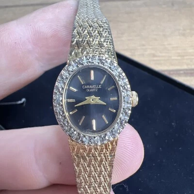 CTG Bulova Caravelle Quartz Japan Gold Diamond Accents Japan Ladies NICE! - Image 1 of 4