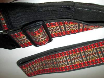 Vintage 70s 80s Wide Woven Retro Hippie SLR Camera Neck Strap - Image 1 of 4