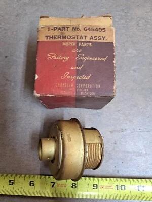 NOS Mopar  645495 Thermostat 1935 Desoto Plymouth 6 Cylinder Engine Coolant 160 - Image 1 of 3