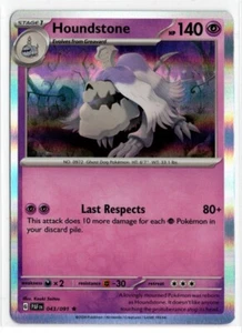 Pokemon Paldean Fates Holo Rare 043/091 Houndstone - Picture 1 of 1