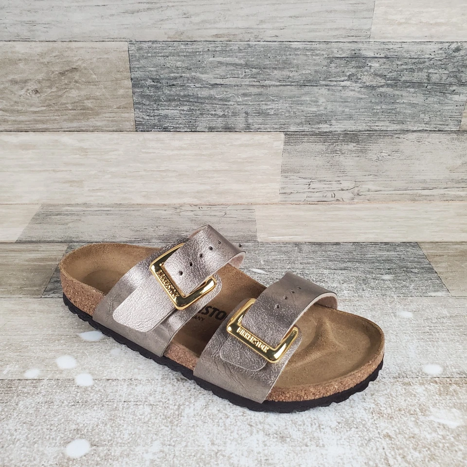Sandalias Birkenstock Sydney Cojín Mujer Talla 5 Estrechas Graciosas Taupe Birko Flor Foto 1 de 4