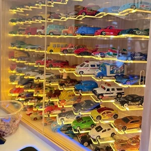Car Display Case 80+ LED Light Matchbox 1/64 Model Diecast Wheels Wood Cabinet - Picture 1 of 11