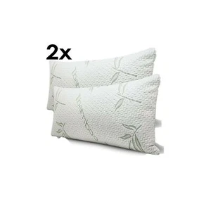 2x Memory foam bamboo pillow orthopaedic head neck back support anti bacterial - Picture 1 of 1