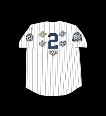 Derek Jeter New York  Yankees Jersey Throwback 5 World Series Patches! NEW  🎁 - Image 1 of 4