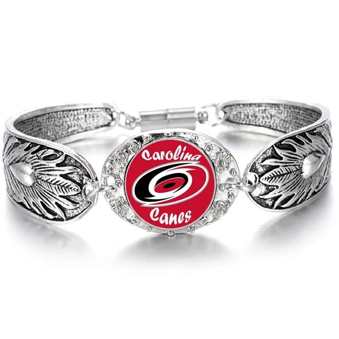 Carolina Hurricanes Canes Women's Tibetian Steriling Silver Bracelet D3 Cover