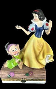 Disney Snow White Sleepy & Happy Trinket Box Bradford Exchange 2013 - Picture 1 of 5