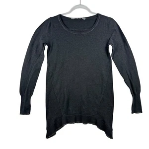 Maglione donna Athleta orlo asimmetrico manica lunga S grigio cashmere gotico LEGGI - Foto 1 di 9
