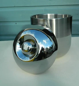 Stainless Steel Ice Bucket Brushed and Polished Design (Double Skin) - Picture 1 of 5