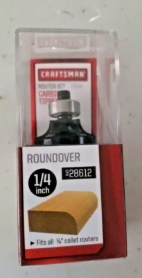 NEW Craftsman 1/4 " Roundover Carbide Tip Router Bit  9 28612   1/4"  Collet - Image 1 of 4