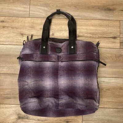 Bolso de Mano Lululemon Athletica Fast in Flight Bolso de Gimnasio Cartera Púrpura Ombre Lana a Cuadros Foto 1 de 4