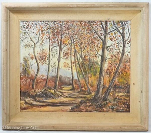 Vintage Impressionist Oil Painting of a Wooded Autumn Landscape, Signed "Loomis" - Picture 1 of 9