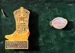Houston Livestock Show and Rodeo Committee Man Pin Cowboy Boot 1998 HLSR Pins - Picture 1 of 3