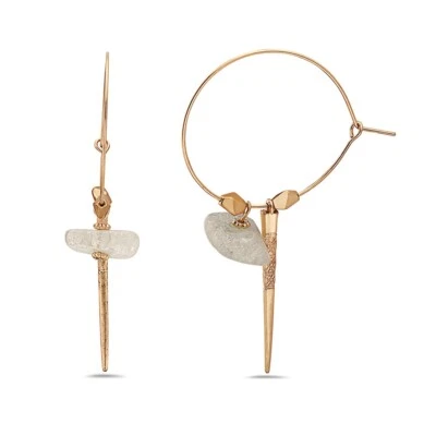 Jewelry Fiesta Luxurious Elegant Fashion Designer Druzy Hoops Earrings for Women - Image 1 of 4