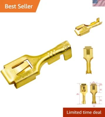 100 Non-Insulated 16 Gauge Female Spade Crimp Connectors for Secure Wiring - Image 1 of 4