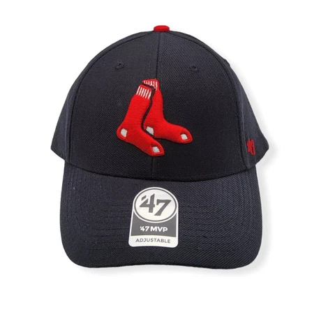 '47 Boston Red Sox MVP Navy/Red Socks Logo Adjustable Strap Hat Cap Cover