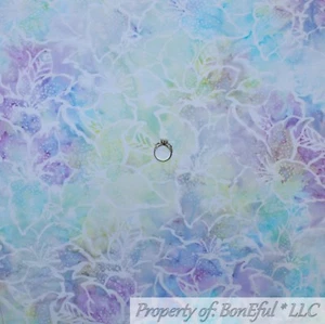 BonEful FABRIC Cotton Quilt Rainbow White BATIK Flower Print Dot Easter FL SCRAP - Picture 1 of 14