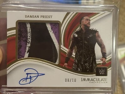 Damian Priest Gold Patch Auto /10 Immaculate 2023 WWE Premium Memorabilia  - Image 1 of 2