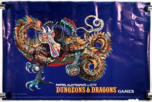 DUNGEONS & DRAGONS GAMES PROMO POSTER Mattel Electronics 1982 VTG READ - Picture 1 of 5