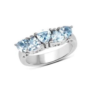 2.50 Ct Blue Topaz Prong Ring 925 Solid Sterling Silver - Picture 1 of 5