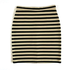 Max Mara Weekend Women's High Waist Skirt Beige Black Striped Design Size M - Picture 1 of 11