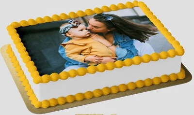 Personalisierter Tortenaufleger mit Foto Essbare Tortendeko für Geburts Hochzeit - Bild 1 von 4