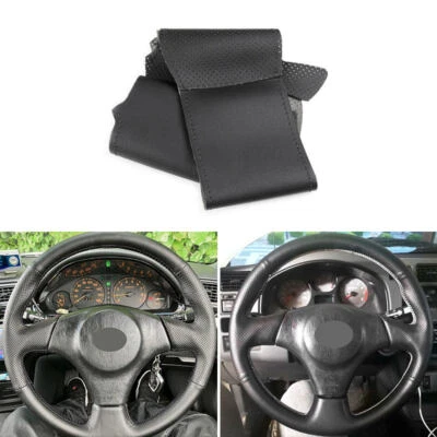 Black Steering Wheel Leather Cover For Toyota RAV4 Celica 1998 1999 2000-2003 - Image 1 of 4