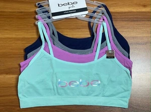 Bebe Girl 4 Pack Seamless Training Bras Size L(34) Pink White Blue #4PKCAM145 - Picture 1 of 4