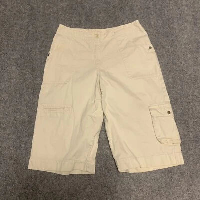 Женские укороченные брюки-капри J Jill повседневные хлопковые плоские спереди размер 6 - Изображение 1 из 4