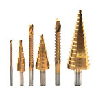 6pcs/set HSS Titanium Drill Bit Drilling Power Tools Wood Hole Cutter Cone  RNAU