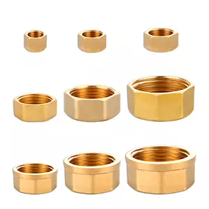 BRASS FEMALE BLANKING CAP STOP END CAPS 1/8" 1/4" 3/8" 1/2" 3/4" 1" BSP - Picture 1 of 12