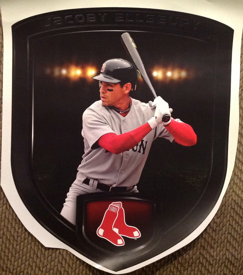 Red Sox Jacoby Ellsbury shield Mural FATHEAD 23" x 19" Vinyl MLB Wall Graphics  - Image 1 of 1
