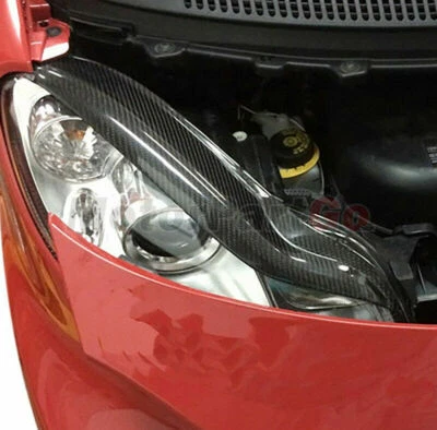 Carbon fiber Head light Eyelid Eyebrow Cover Trim For SMART Fortwo W451 Coupe - Image 1 of 4