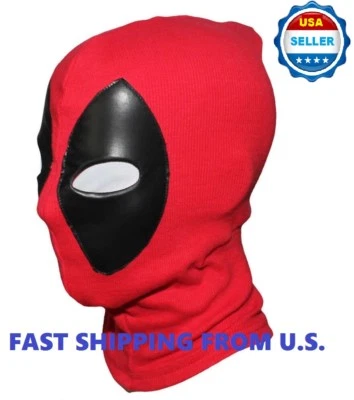 Deadpool Youth Mask Leather Balaclava X-Men Halloween Costume Hood Cosplay - Image 1 of 4