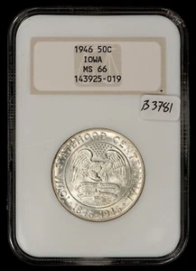 1946 50c Iowa Commemorative Half Dollar - Looks 67 - Fatty NGC MS 66 - B3781 - Picture 1 of 8