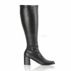 White Stretchy Wide Calf Width Gogo Drag Queen Crossdresser Boots Size 12 13 14