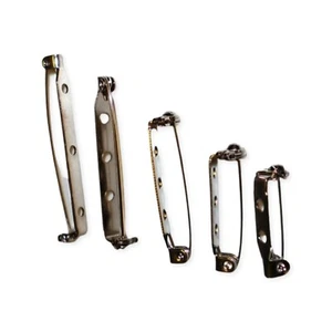 Bar Brooch Pin Back Lock - 19mm, 25mm, 32mm, 38mm, 45mm - Safety Clasp - Picture 1 of 6