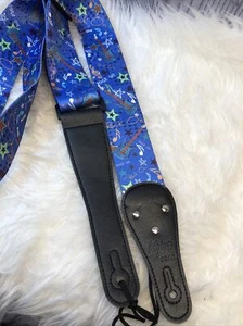 MOJAVE GEAR Tracolla per Chitarra Tessitura e Pelle Blu Multi Tema Musicale Regolabile - Foto 1 di 5