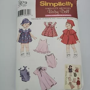 Simplicity 3879 Size A Doll Dress Uncut Sewing Pattern - Picture 1 of 4