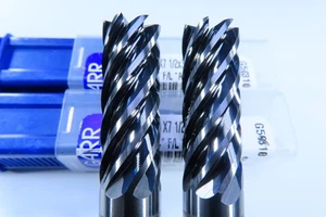 LOT ( 2 ) NEW 1/2" GARR  7 FLUTE ALCRONOS 64148 SOLID CARBIDE CUTTING END MILLS - Picture 1 of 13
