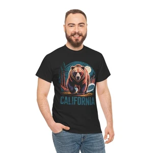 California Bear Unisex Tee, Nature Outdoors T-Shirt - Hiking Adventure Gift, - Picture 1 of 19