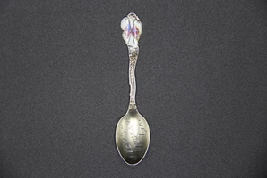 1890s Antique Sterling Silver New Orleans Louisiana Enamelled Souvenir Spoon - Picture 1 of 4
