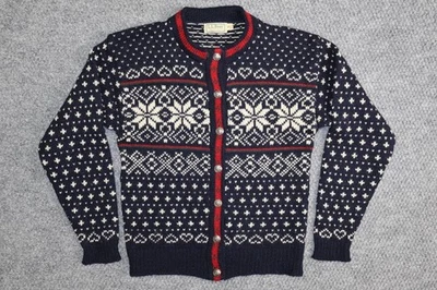 Cárdigan vintage LL Bean para mujer pequeño azul nórdico isla justa nórdico ojo de pájaro EE. UU. Foto 1 de 4