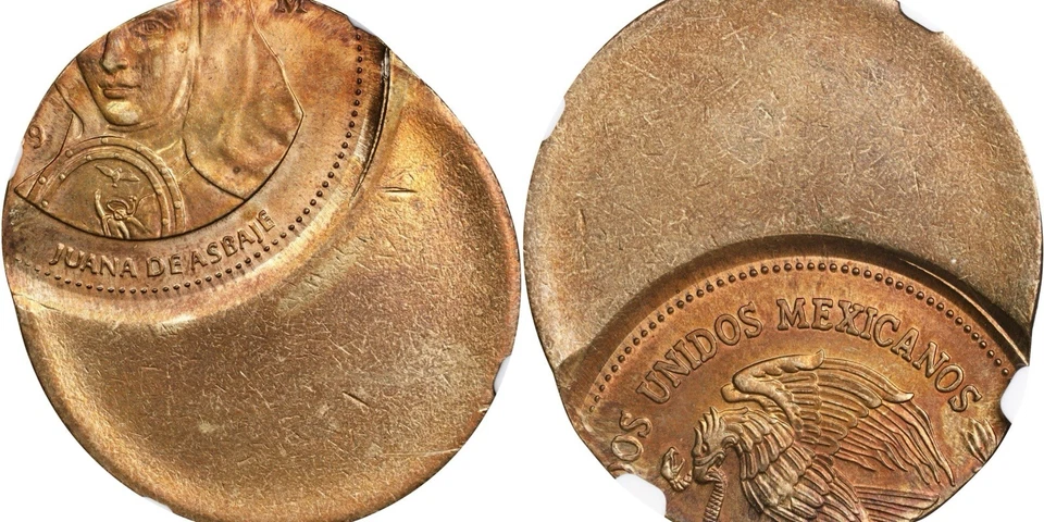 ER482 MEXICO. Mint Error-Struck 55% Off Center -1000 Pesos, ND (1988-92)-Mo.MS64 - Image 1 of 4