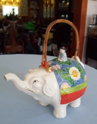 Vintage Banko Ware Teapot with Elephant Rider-Symbol Marked w/ Made Japan-1920's - Image 1 of 4